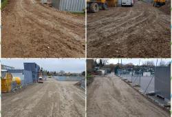 Cement Stabilisation of a temporary haul road at a School in Bed
