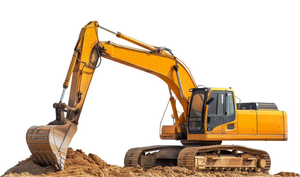 excavator and sand 